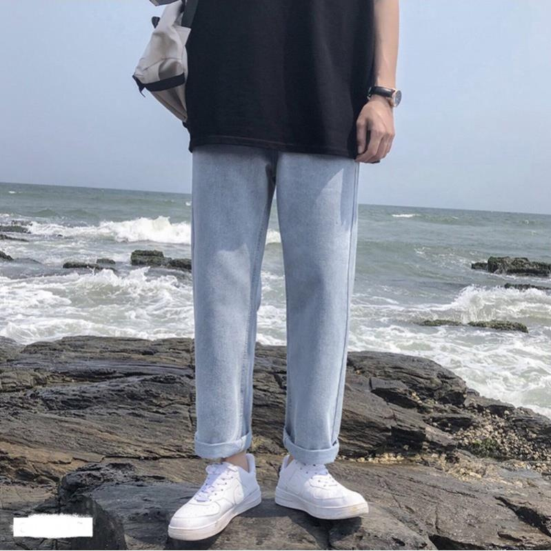 Quần jean baggy nam vải bò ống suông rộng mã TR01 style hàn quốc