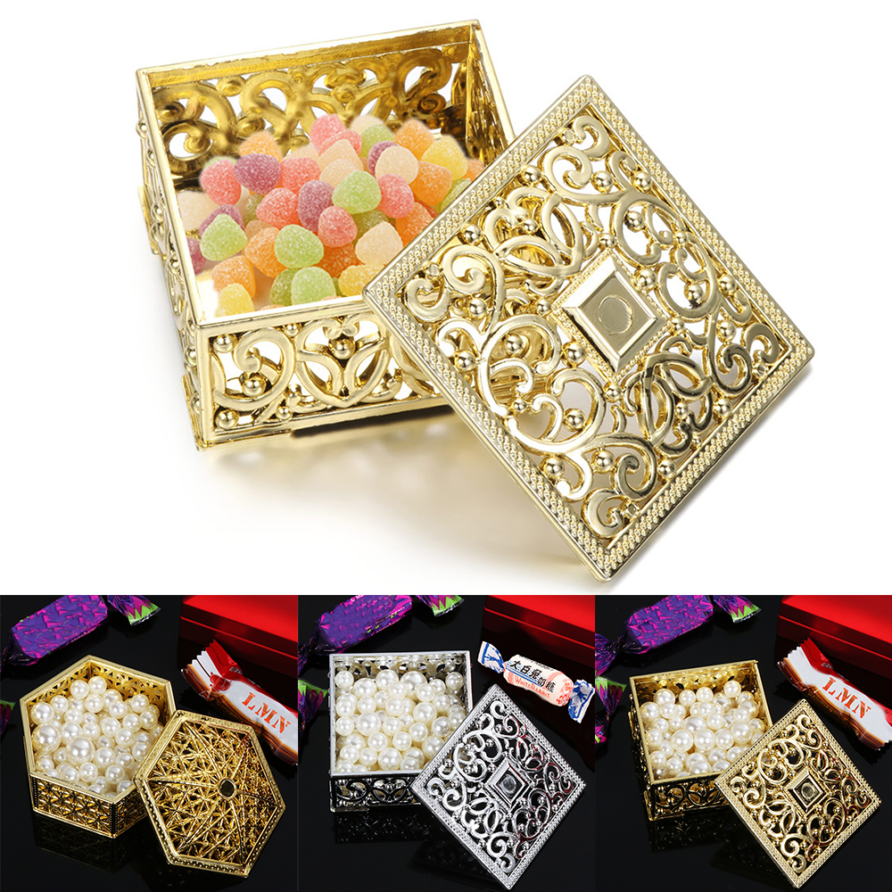 ❀SIMPLE❀ Vintage Jewelry Storage Wedding Trinket Organizer Candy Box Hollow Souvenir Party Favor Retro Plastic Transparent/Multicolor