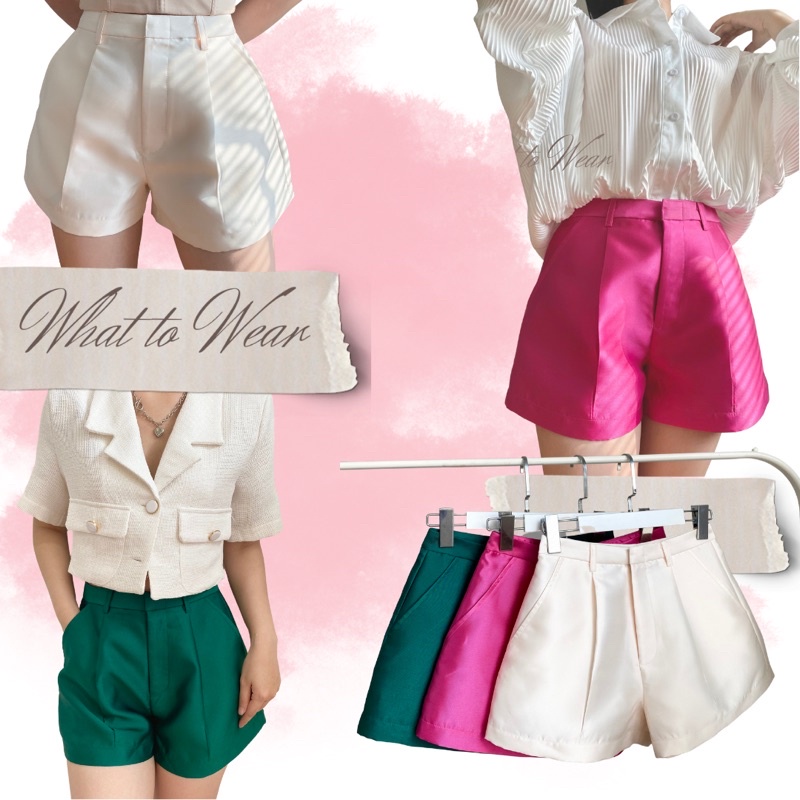 Quần short xoè nhấn li by Whattowear