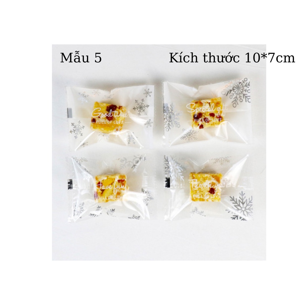 Set 100 túi hàn miệng đựng cookies, bánh quy, kẹo và các loại hạt