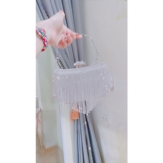 Cốp đi tiệc đính đá siêu sang (Full box kèm dây đeo)