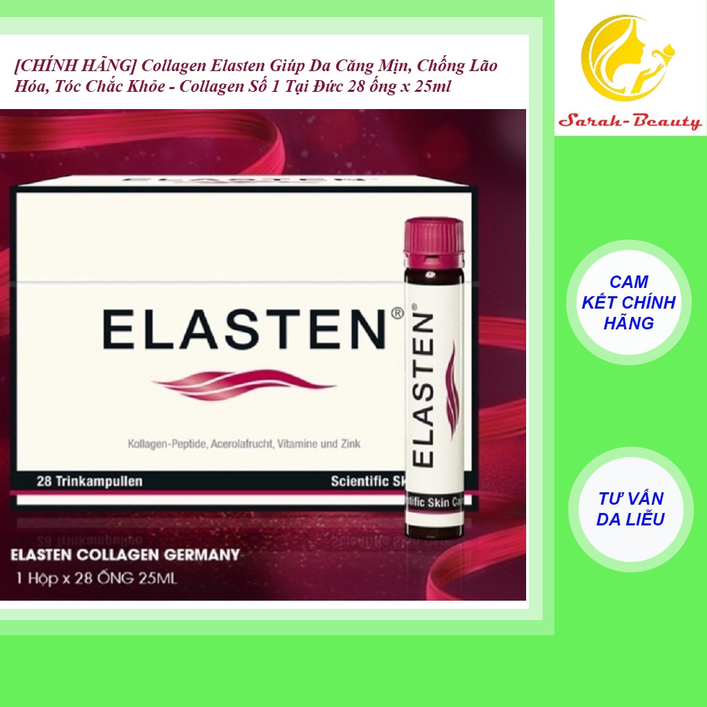 Collagen Elasten Giúp Da Căng Mịn, Chống Lão Hóa, Tóc Chắc Khỏe - Collagen Số 1 Tại Đức 28 ống x 25ml