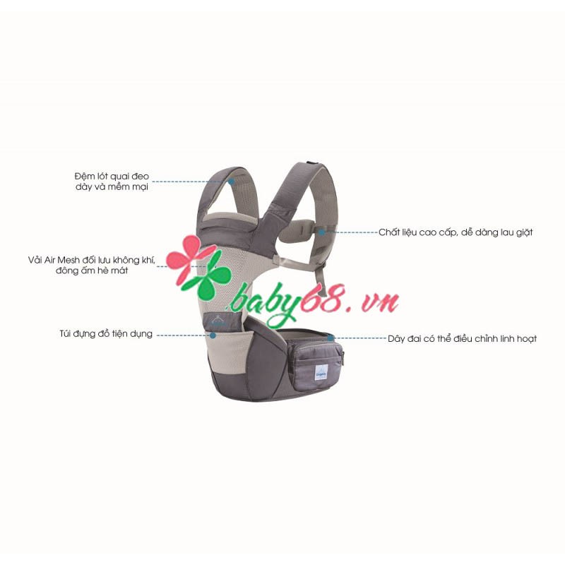 Địu ngồi cao cấp 4 tư thế 2 trong 1 Comfybaby CF818