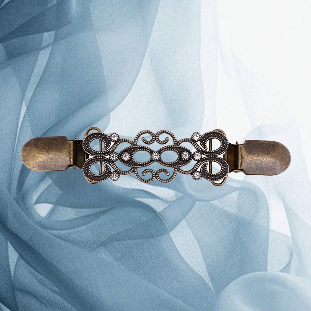 Kẹp cài áo khoác cardigan bằng hợp kim kẽm đính đá hình hoa màu xanh dương trọng lượng nhẹ