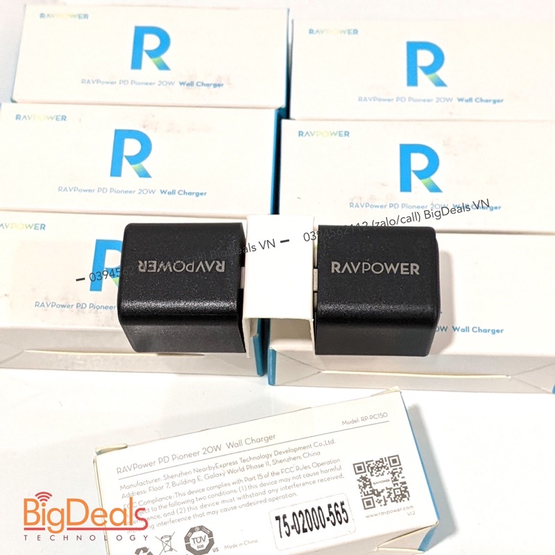 Củ sạc nhanh Ravpower 1 cổng 20W PD RP-PC150 | BigDeals VN