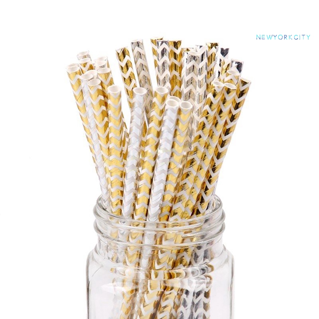 Set 25 Ống Hút Giấy Dùng Một Lần Phân Hủy Sinh Học Cho Tiệc Sinh Nhật
