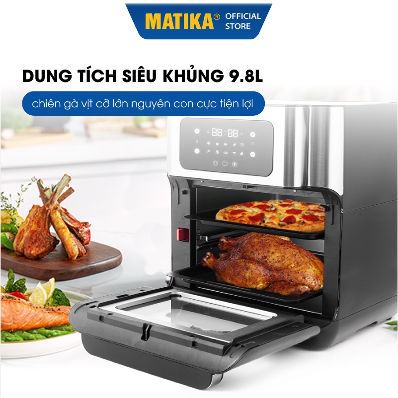 [Mã BMBAU300 giảm 10% đơn 499K] [Mã ELHADEV giảm 4% đơn 300K] Nồi Chiên Không Dầu MATIKA 12L 1500W MTK-9312