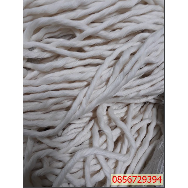 Dây thừng macrame 1 xoắn cotton màu kem sữa