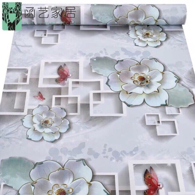 Giấy dán tường mẫu hoa đá khổ 45cm decal keo sẵn