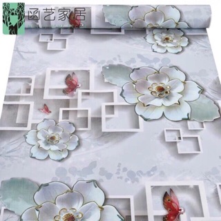 Giấy dán tường mẫu hoa đá khổ 45cm  dài 10m decal keo sẵn