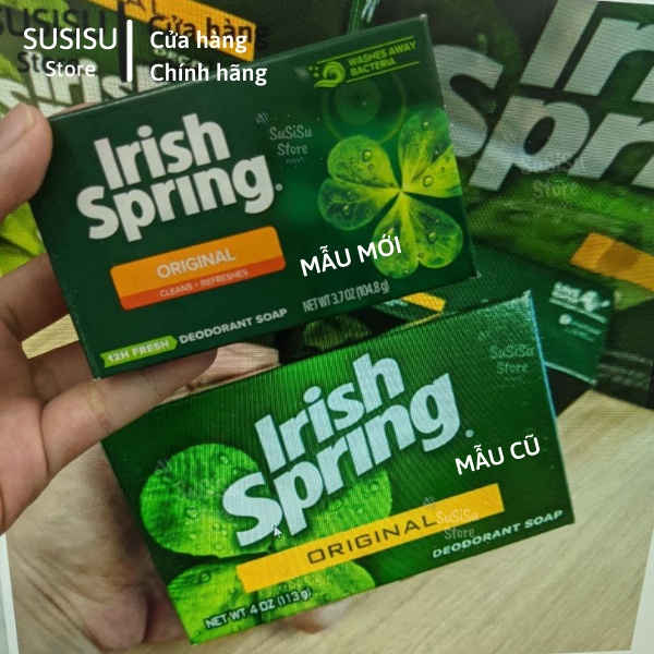 Xà bông cục Irish Spring Deodorant Soap Original / Xà bông tắm thơm Spring Mỹ