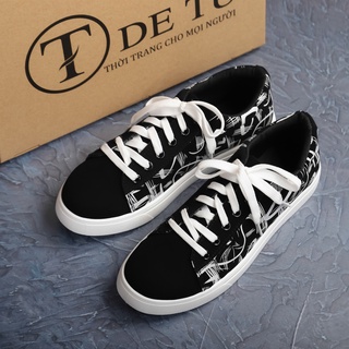 Giày sneaker vải nam detu gt7 họa tiết ngẫu hứng ấn tượng