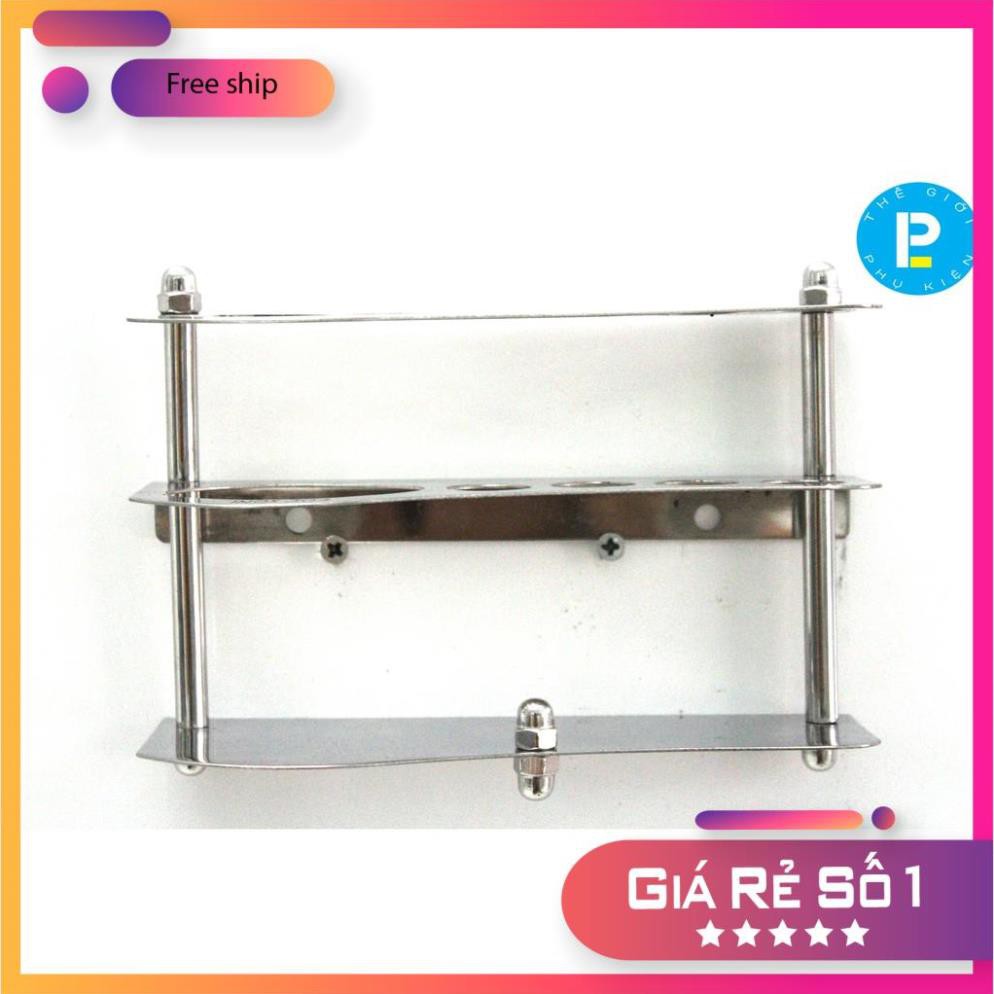 KỆ BÀN CHẢI, KEM ĐÁNH RĂNG PHÒNG TẮM INOX 304 SÁNG BÓNG