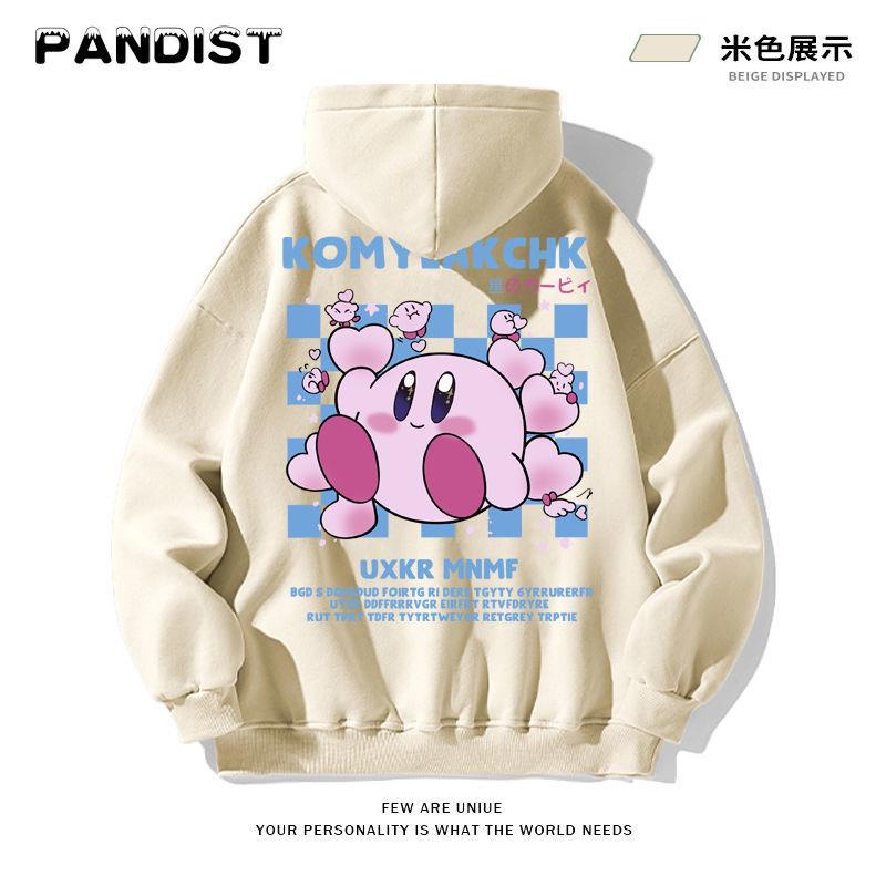 Áo Khoác Sweatshirt Màu Hồng In Họa Tiết Ngôi Sao Kirby Dễ Thương Xinh Xắn Cho Cặp Đôi