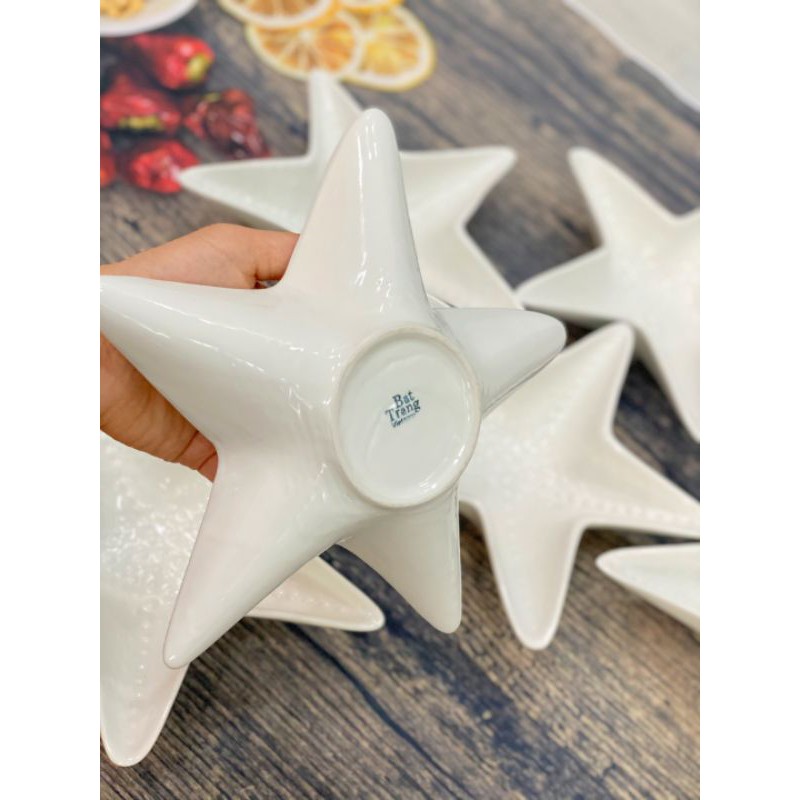 Đĩa hình ngôi sao 5 cánh nhiều màu khác nhau  ♥️ D23cm - Gốm sứ Bát tràng