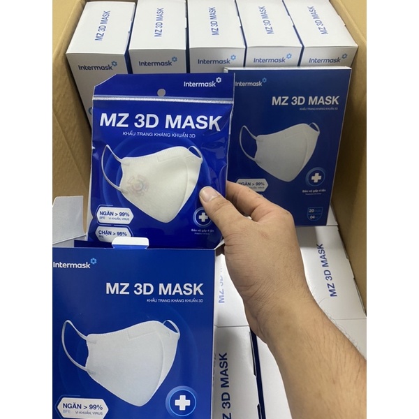 Hộp 20 cái khẩu trang y tế 6D MASK in logo 5k của bộ y tế siêu đẹp, siêu chất