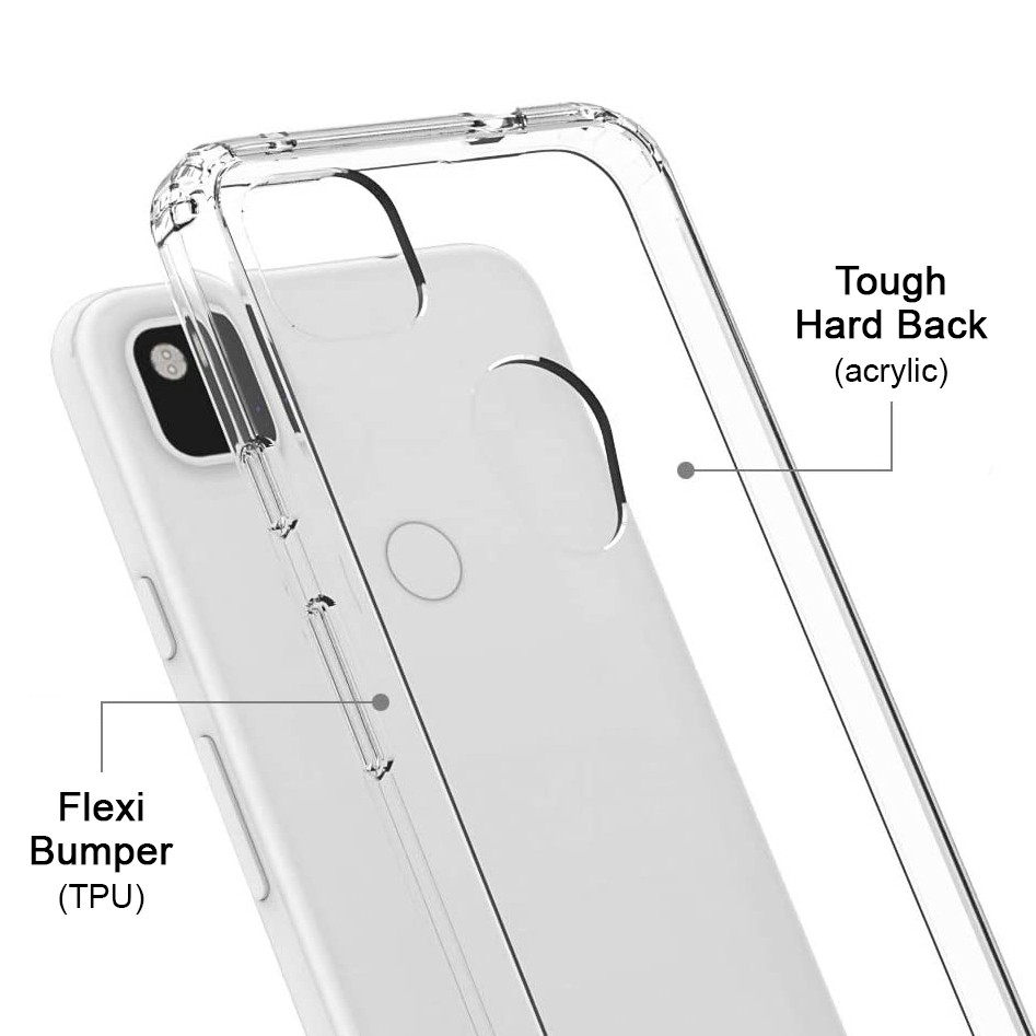 [Chống Sốc] Ốp Lưng Google Pixel 4A Lưng Cứng Viền Dẻo Trong Suốt