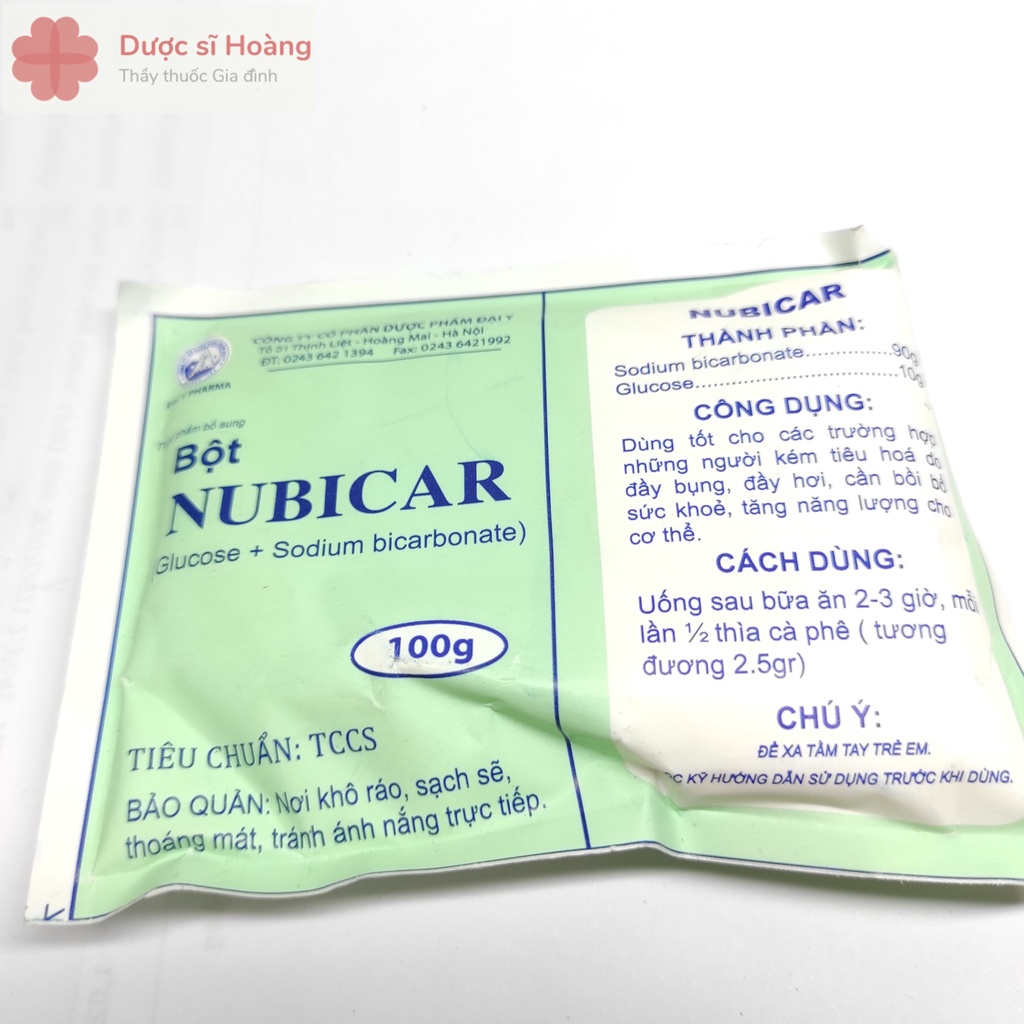 Bột Nubicar - Hỗ Trợ Kém Tiêu Hóa, Đầy Bụng Đầy Hơi - Túi 100g