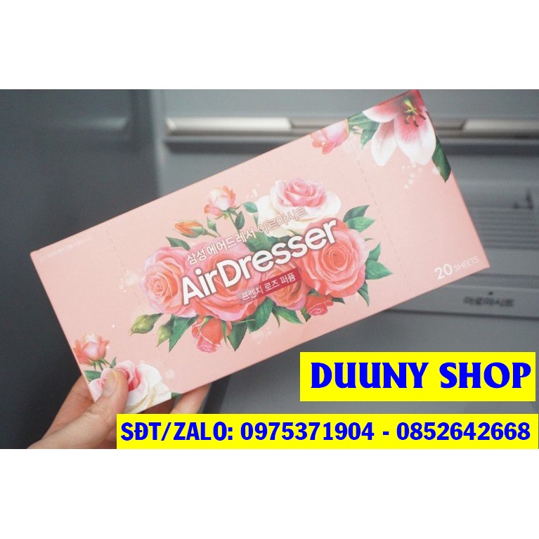 Giấy thơm quần áo  Aroma sheet/ AirDresser, hương hoa hồng Pháp chuyên tủ giặt khô LG Styler/Samsung