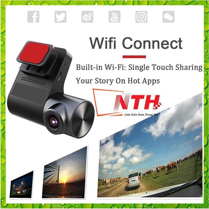 CAMERA HÀNH TRÌNH WIFI V2 KẾT NỐI MÀN HÌNH ANDROID , ĐỘ PHÂN GIẢI FULL HD 1080P