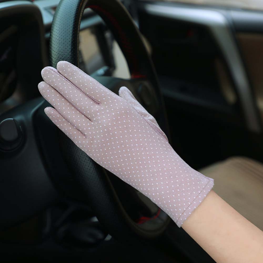 Găng tay chống nắng họa tiết chấm bi thời trang cao cấp cho nữ