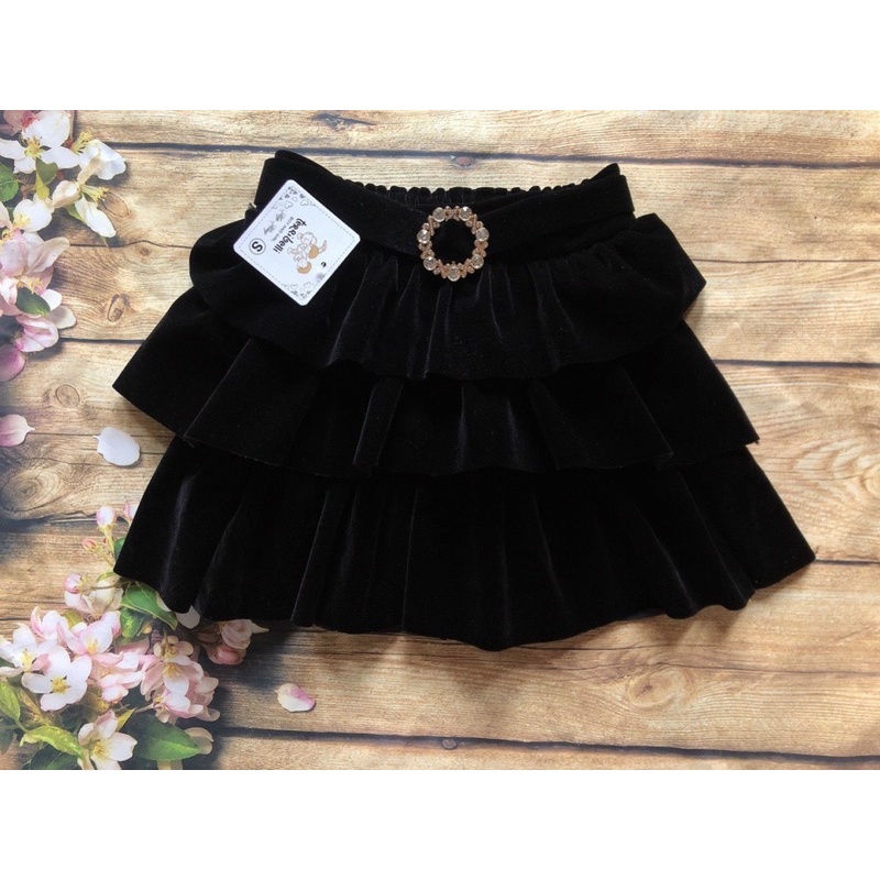 Chân váy nhung cao cấp 3 tầng cho bé gái 10-35kg