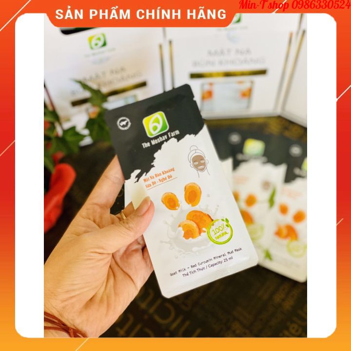 Mặt Nạ Bùn Khoáng Sữa Dê, Nghệ Đỏ hoặc Rau Má, Chùm Ngây - The Moshav Farm - Detox Da, Làm Sáng Da