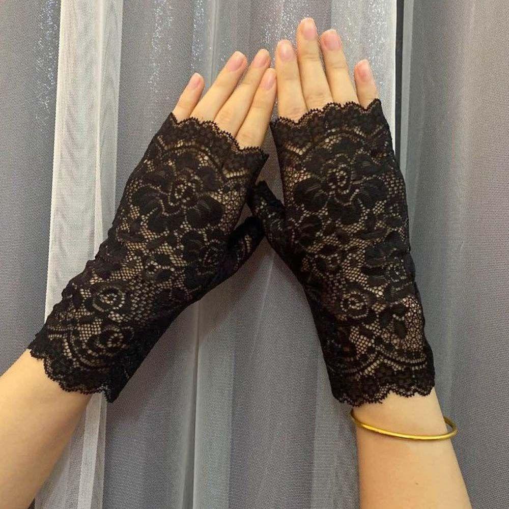 Găng Tay Ren Chống Nắng Màu Trơn Đơn Giản Thời Trang Cho Nữ