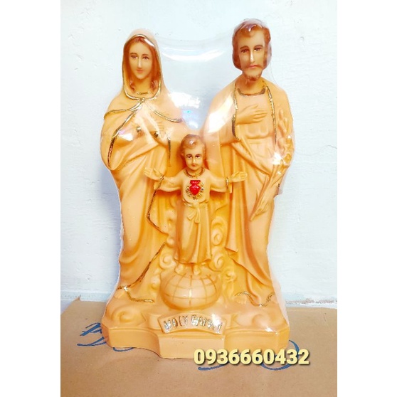 Tượng Thánh Gia Thất 35cm (gia đình thánh gia) màu gỗ tượng công giáo composite