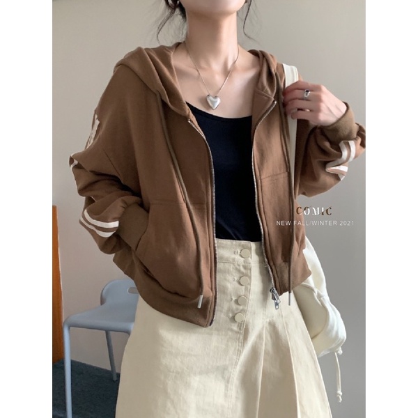 Áo khoác nỉ cotton zipper dáng ngắn COMIC 808273 | BigBuy360 - bigbuy360.vn