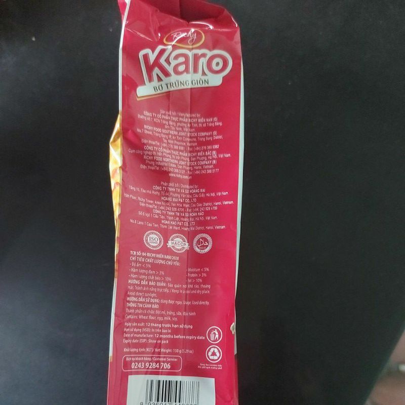 Bánh Karo Richy bơ trứng giòn 150g