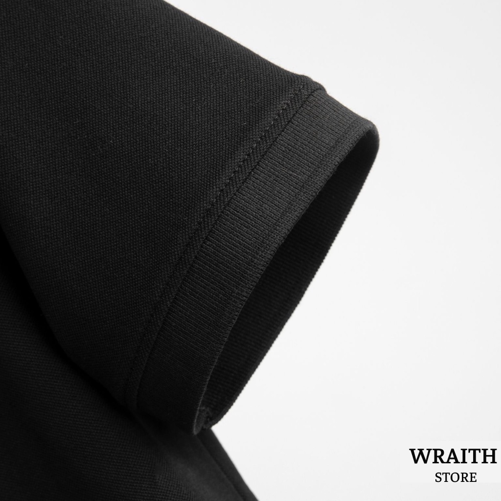 Áo polo unisex Wraith chất thoáng khí thoải mái vải cá sấu 4 chiều trơn basic.