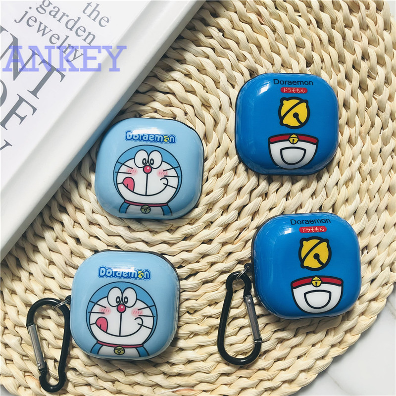 Samsung Galaxy Buds Pro / Buds Live / Buds2 / Buds 2 Pro Case TPU Silicone Case Cover Doraemon Lovely Earbuds Waterproof Shockproof Case Soft Protective Case Headphone Cover Headset Skin with Hook