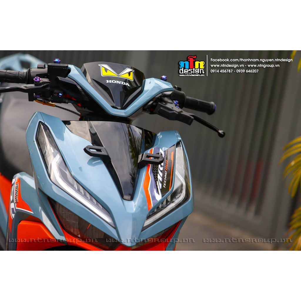 Tem Rời Dán Xe Vario 150 Mẫu Cam Trắng Đen Xe Xi Măng Cực Đẹp, Hàng 3 Lớp Chất Lượng Cao