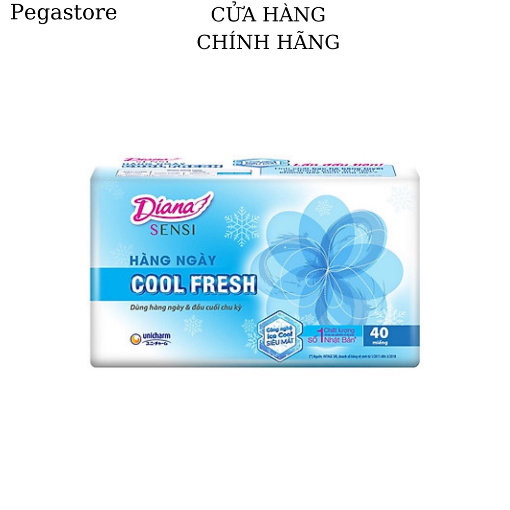 BVS hàng ngày DIANA Sensi Cool Fresh - băng vệ sinh diana 40 Miếng /1 gói Xanh Dương