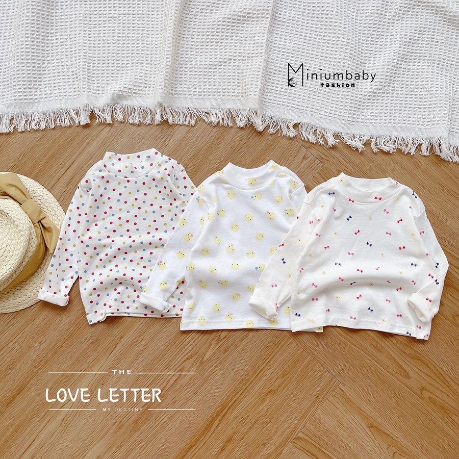 Áo dài tay thu đông mặt trời, gấu, nơ cho bé gái/trai chất liệu cotton cao cấp, quần áo trẻ em miniumbabyfashion A1287