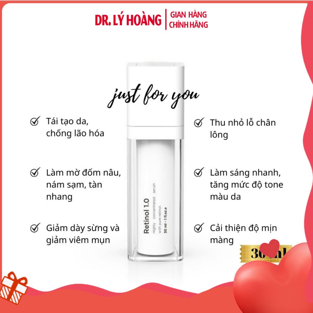 Retinol Fusion 1% - Kem dưỡng da, chống lão hóa, mờ nám, giảm mụn trẻ hóa làn da từ bên trong.- 𝐃𝐫.𝐋𝐲́ 𝐇𝐨𝐚̀𝐧𝐠