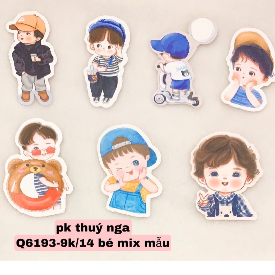 5 Set 14 em bé mix mẫu trang trí bánh kem