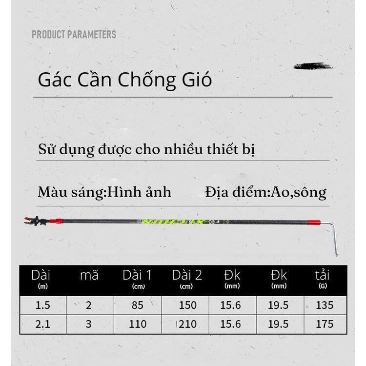 GÁC CẦN CÂU CHỐNG GIÓ CAO CẤP