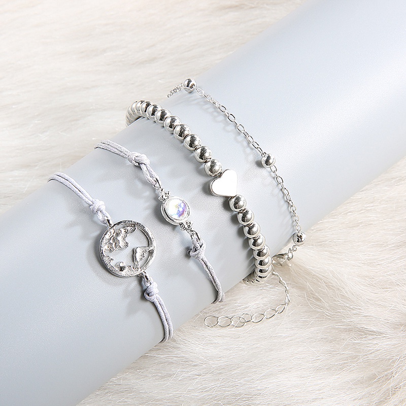 Set 4 Vòng Tay Mạ Bạc Thời Trang Cho Nữ