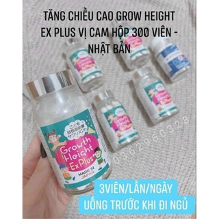 “Date xa” VIÊN UỐNG HỖ TRỢ TĂNG CHIỀU CAO GROW HEIGHT EX PLUS VỊ CAM HỘP 300 VIÊN