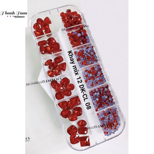 Khay 520v Đá khối mix Đá chân lưới Angelica chính hãng- Phụ kiện đồ nail HSM