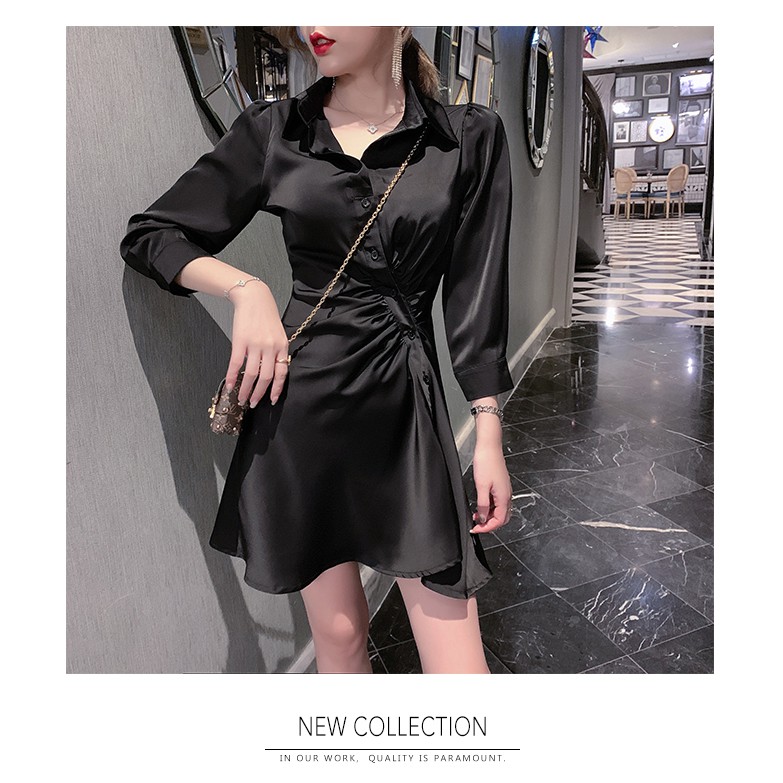 Váy Sơ Mi Lụa xoắn eo kèm quần SM01 | BigBuy360 - bigbuy360.vn