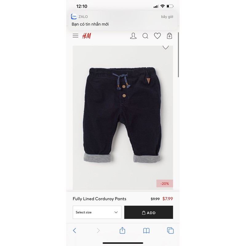 quần hm đen authentic 100%