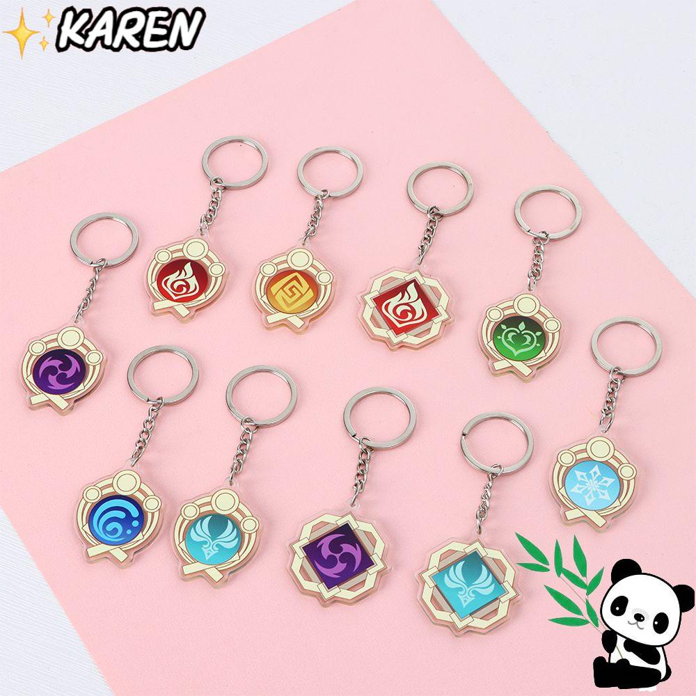 Móc Khóa Anime Bằng Acrylic Genshin Va Chạm Element Vision