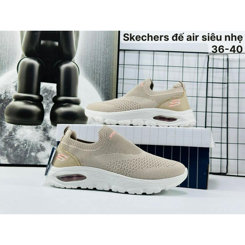 Giày skechers nữ đế hơi siêu nhẹ êm chân, vải co dãn thoáng khí