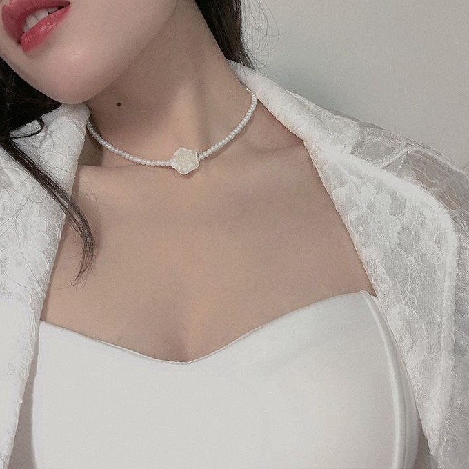 choker vintage hạt phối hoa hồng cực xinh mã YT-88