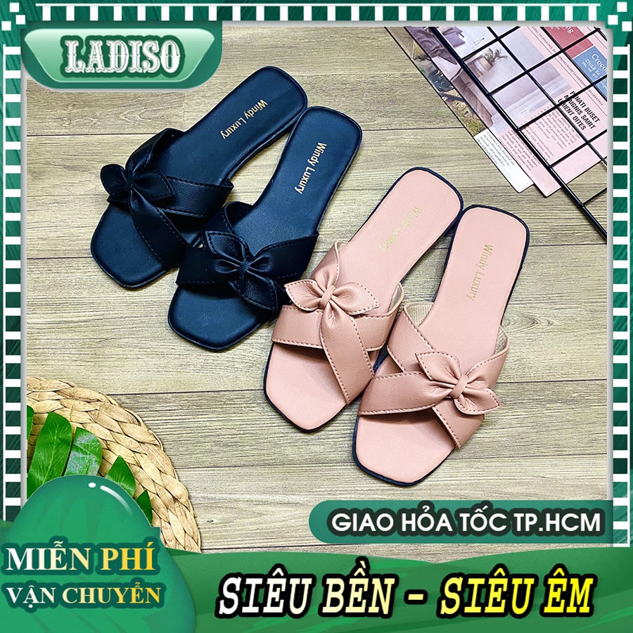 Dép nữ quai ngang phối nơ cực xinh LADISO TT393