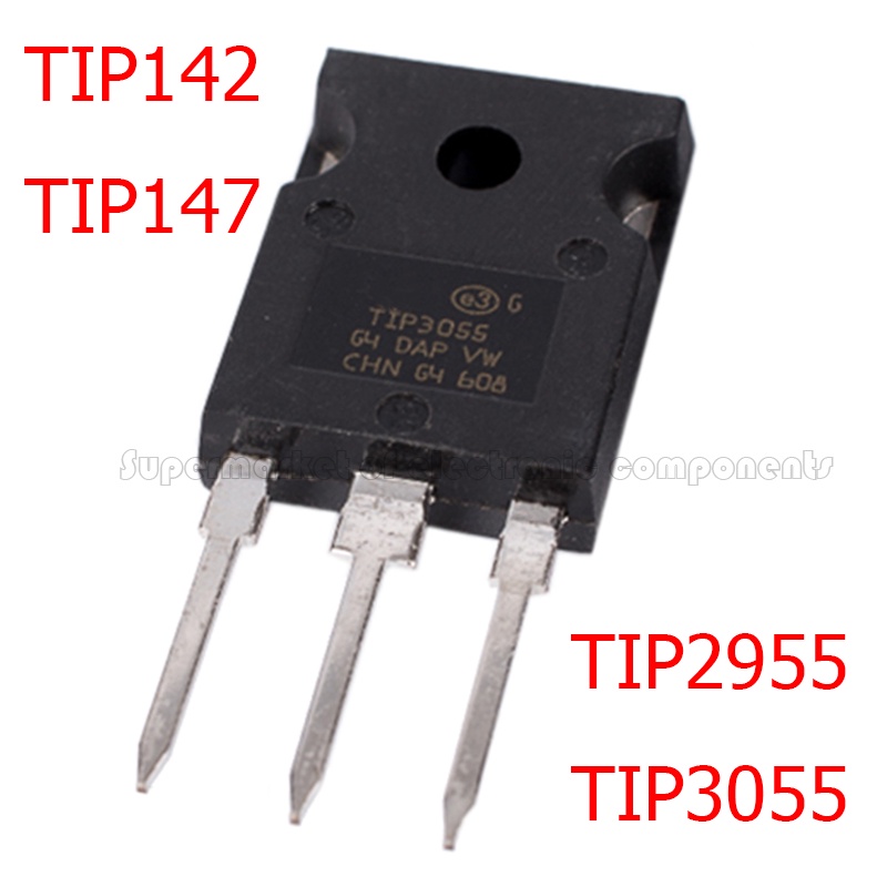 Bộ 5 Linh Kiện Điện Tử TIP142 TIP147 TIP2955 TIP3055 TO-247 NPN