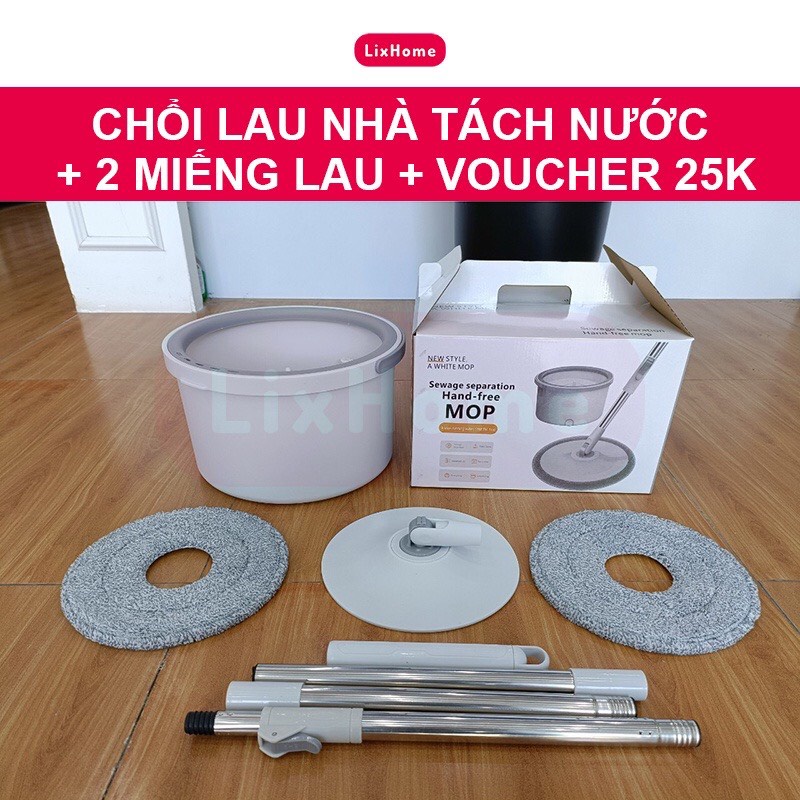 Chổi Lau Nhà K9 Thông Minh Tách nước và Lọc Bụi Bẩn Xoay 360 độ lau mọi ngóc ngách trong nhà,đa năng